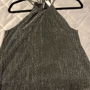 H&M black and silver sparkly sleeveless blouse